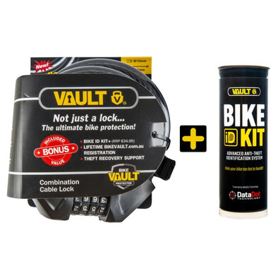 PVI VAULT ET461 Combination Cable Lock  + Bike ID Kit +